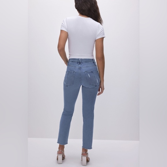Good American GOOD LEGS STRAIGHT JEANS- Blue449, Size 4 - Picture 3 of 10